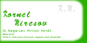 kornel mircsov business card