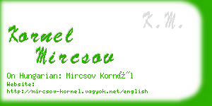 kornel mircsov business card
